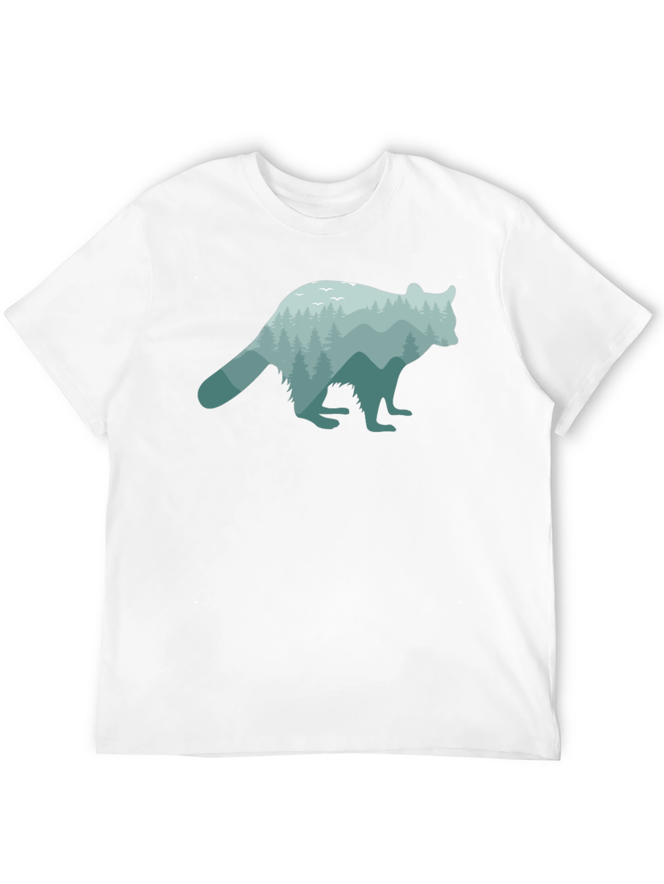 Nature Raccoon Graphic Tee - Soft Black Cotton T-Shirt
