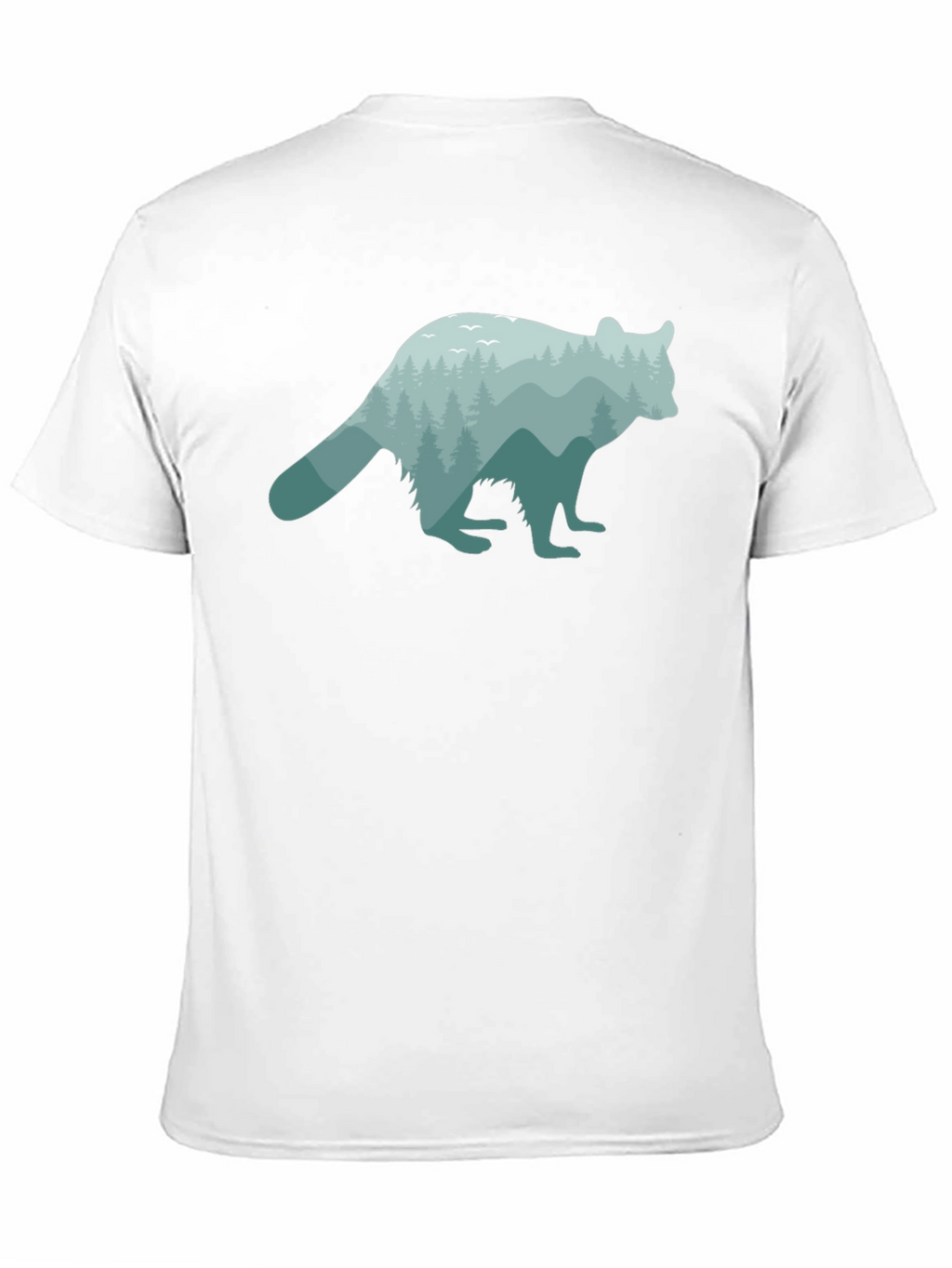 Nature Raccoon Graphic Tee - Soft Black Cotton T-Shirt