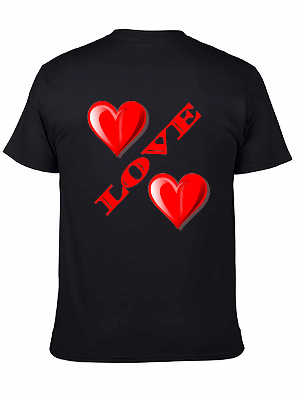 Love Heart Black T-Shirt