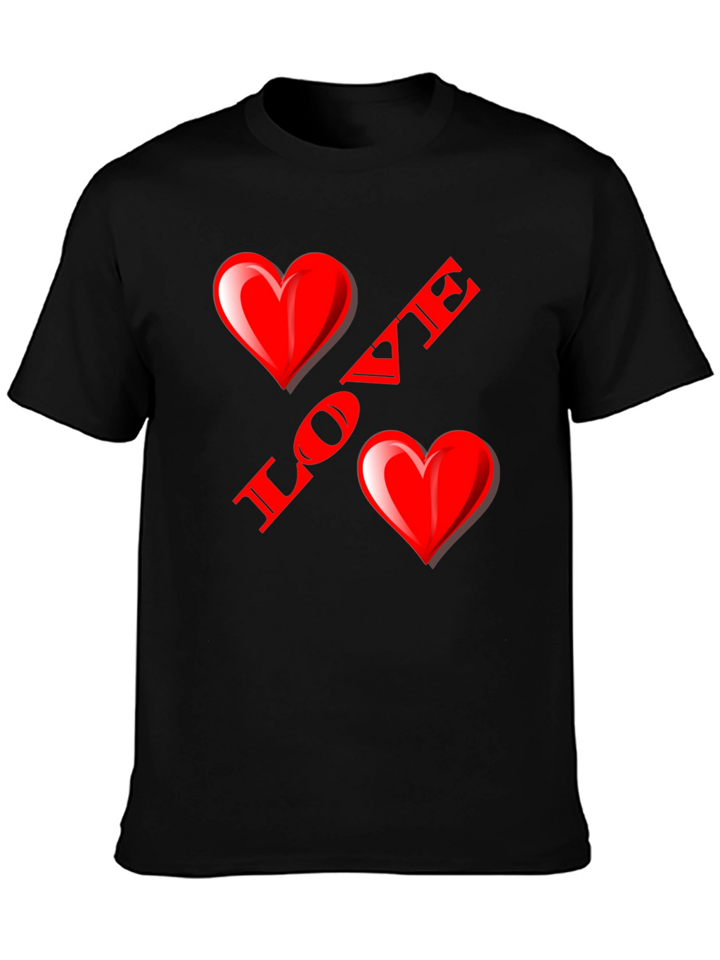 Love Heart Black T-Shirt