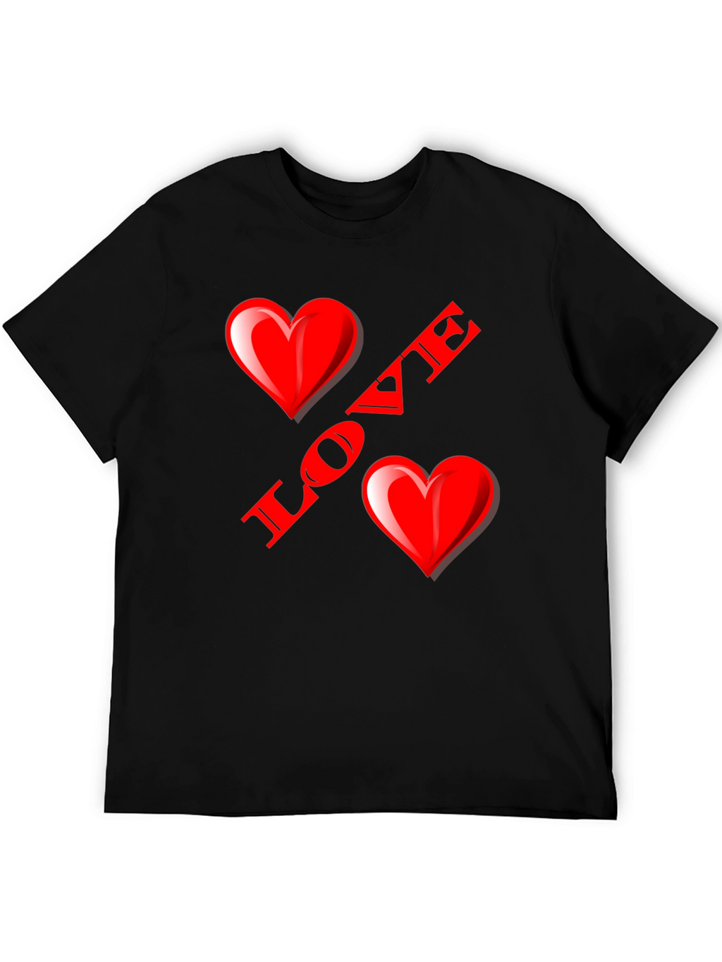 Love Heart Black T-Shirt
