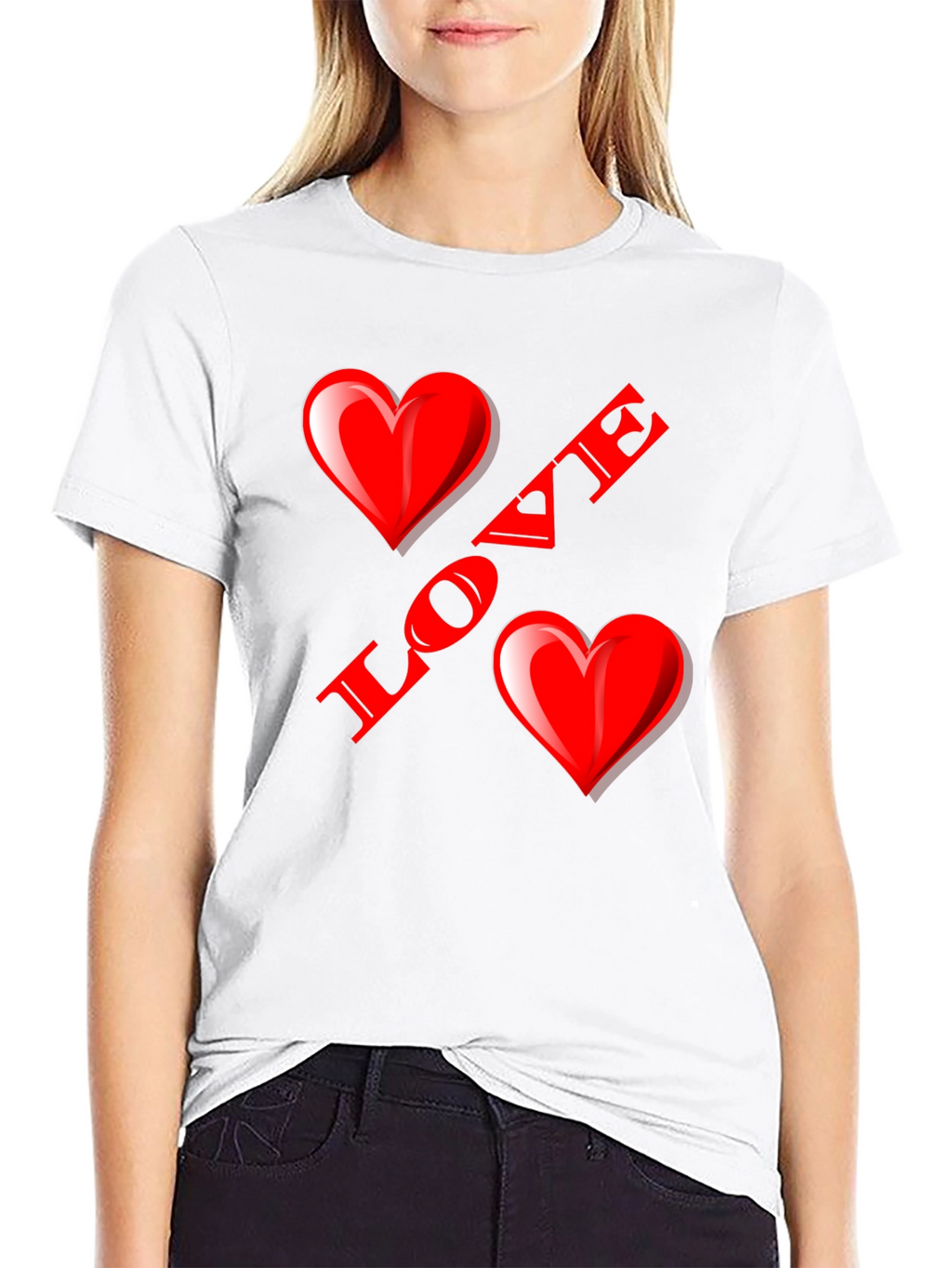 Love Heart Black T-Shirt