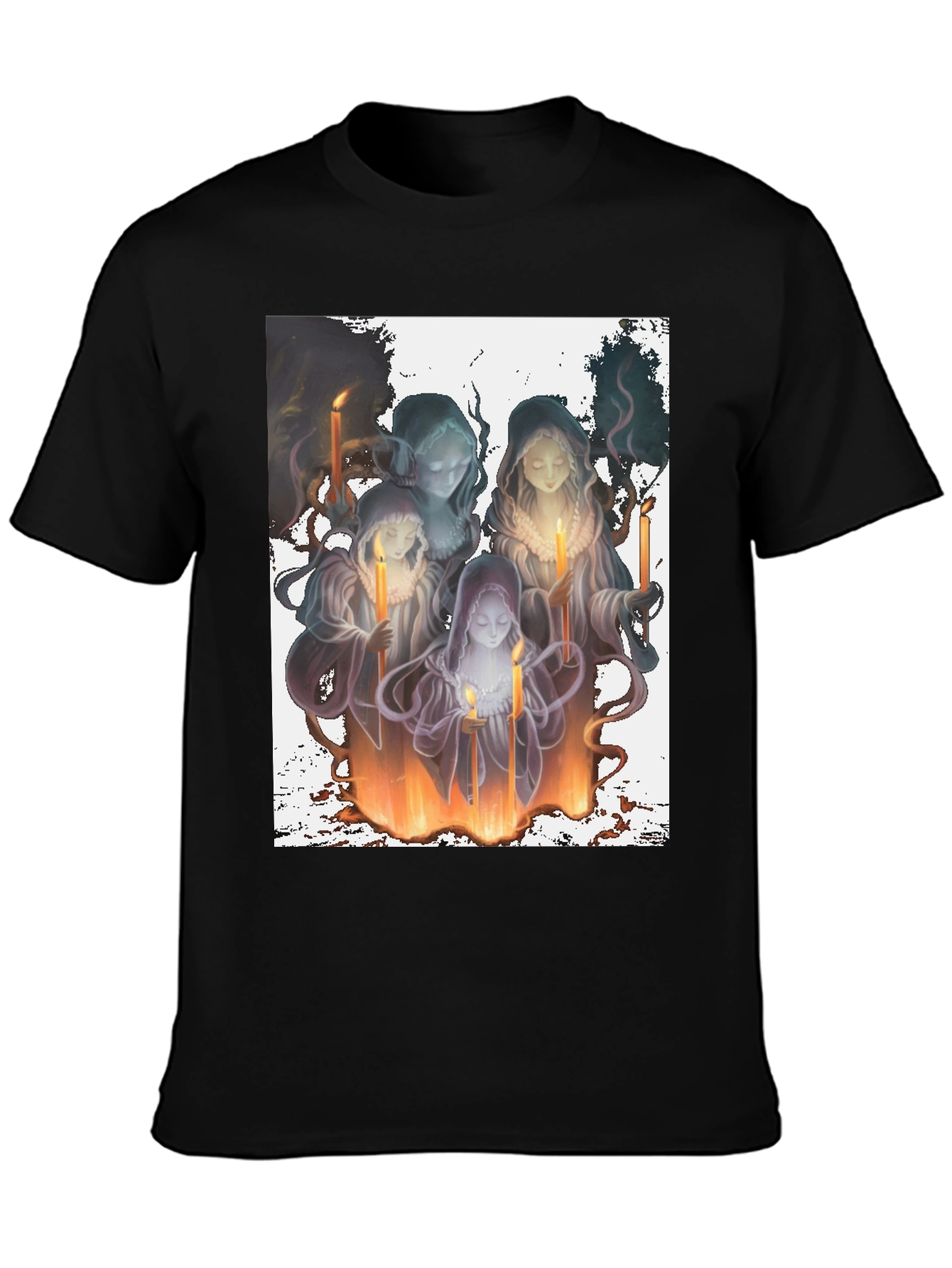 Candle Witches Graphic Tee - Black Cotton