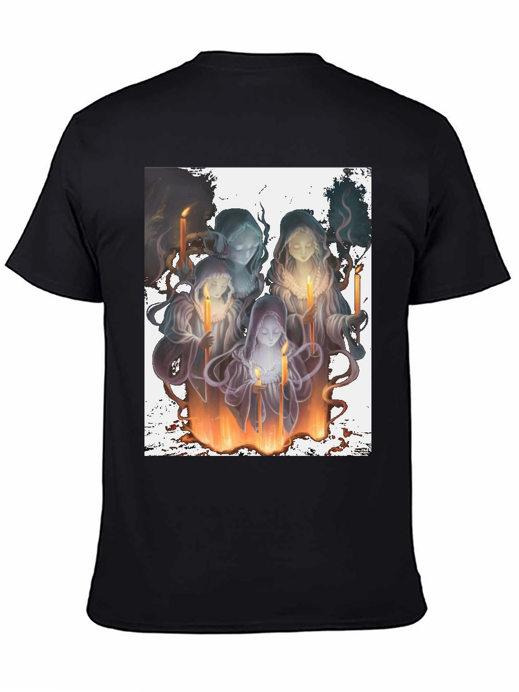 Candle Witches Graphic Tee - Black Cotton