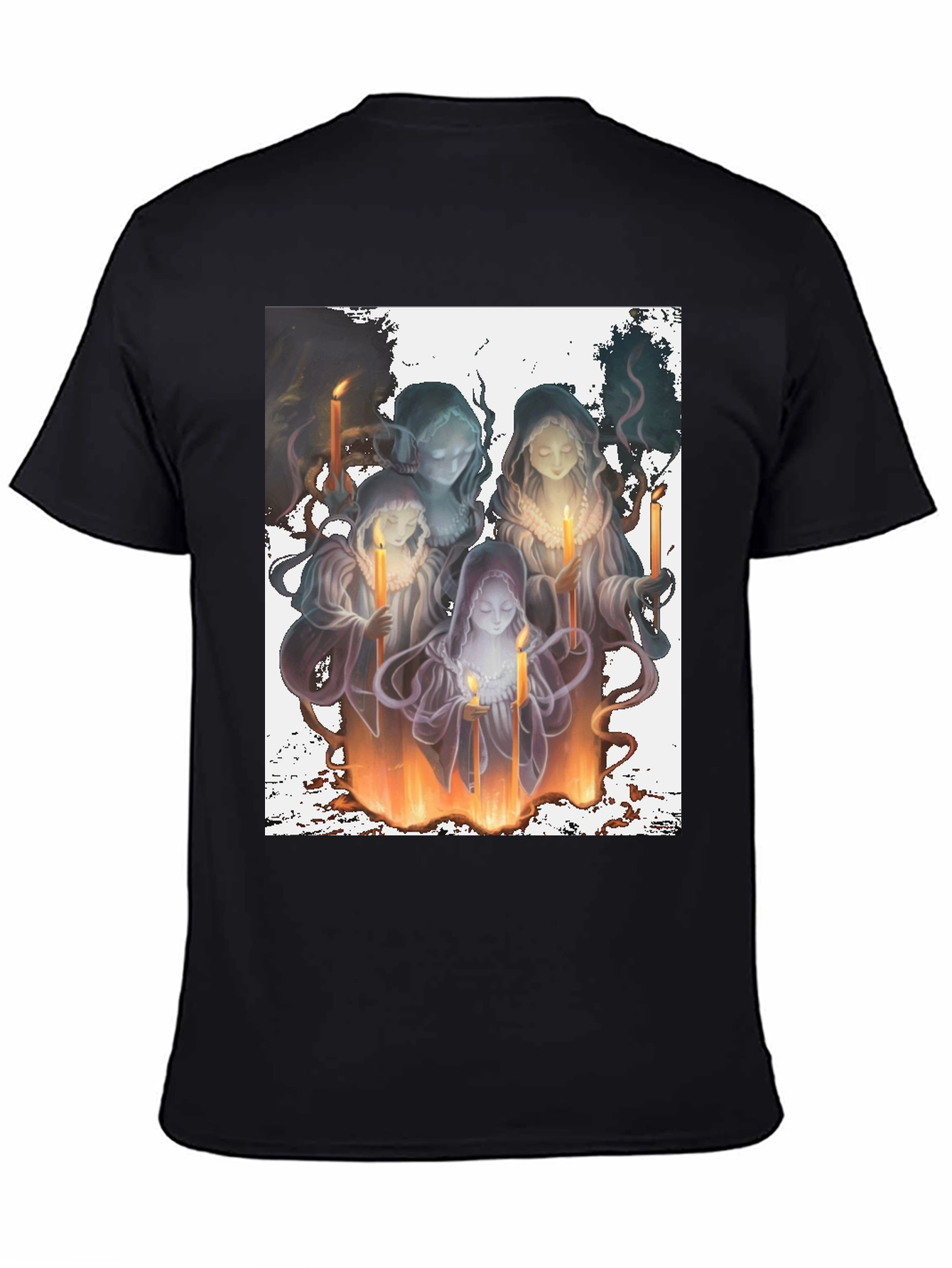 Candle Witches Graphic Tee - Black Cotton
