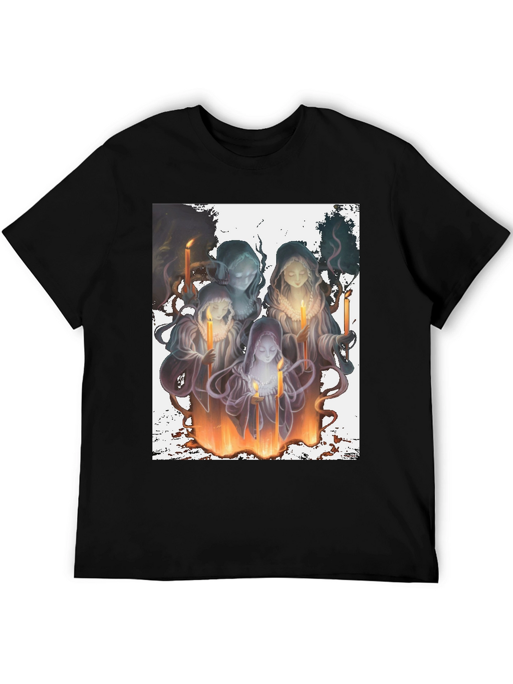 Candle Witches Graphic Tee - Black Cotton