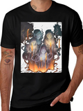 Candle Witches Graphic Tee - Black Cotton