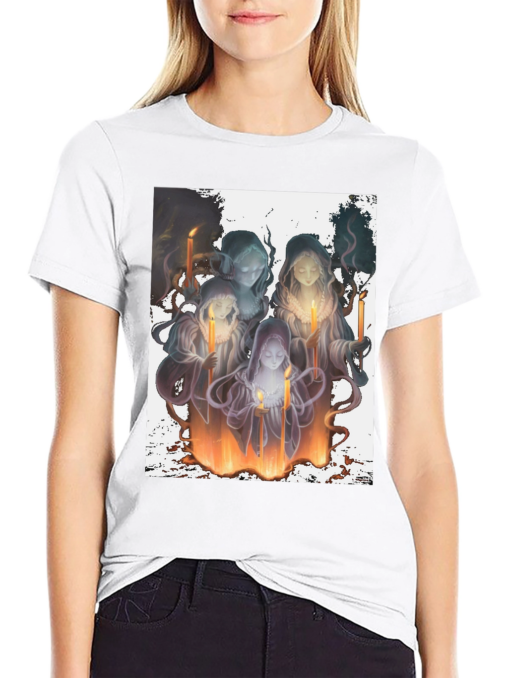 Candle Witches Graphic Tee - Black Cotton
