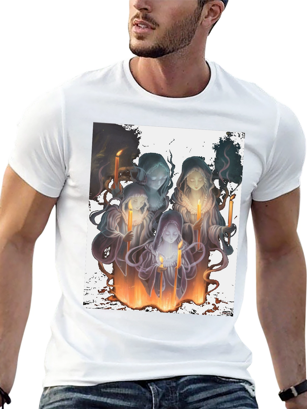 Candle Witches Graphic Tee - Black Cotton