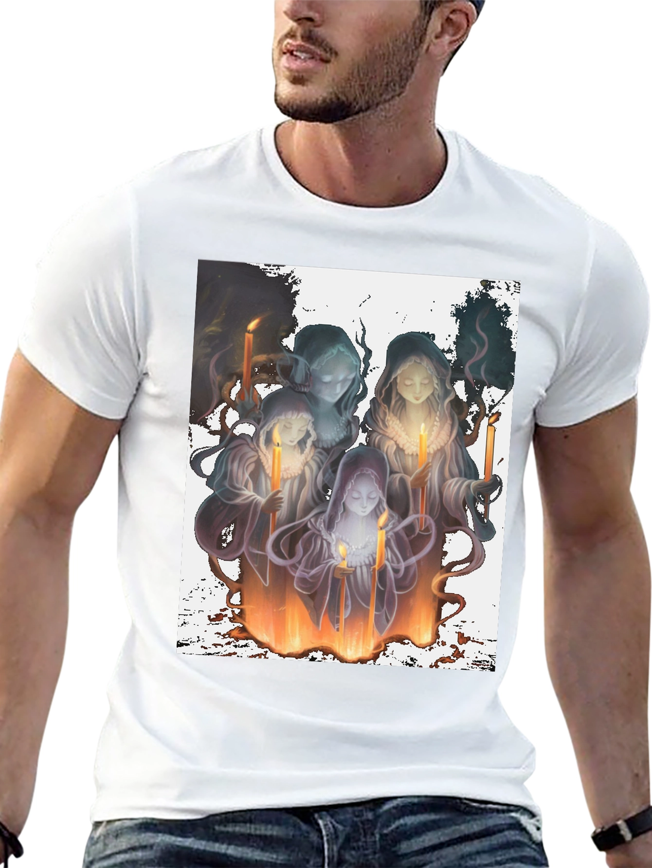 Candle Witches Graphic Tee - Black Cotton