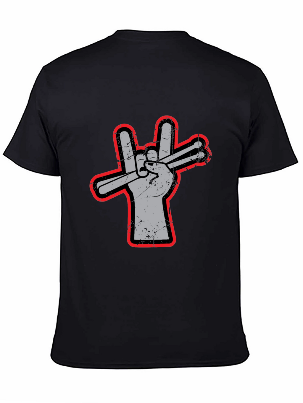 Drummer Hand Peace Sign Graphic Tee - Rock On!