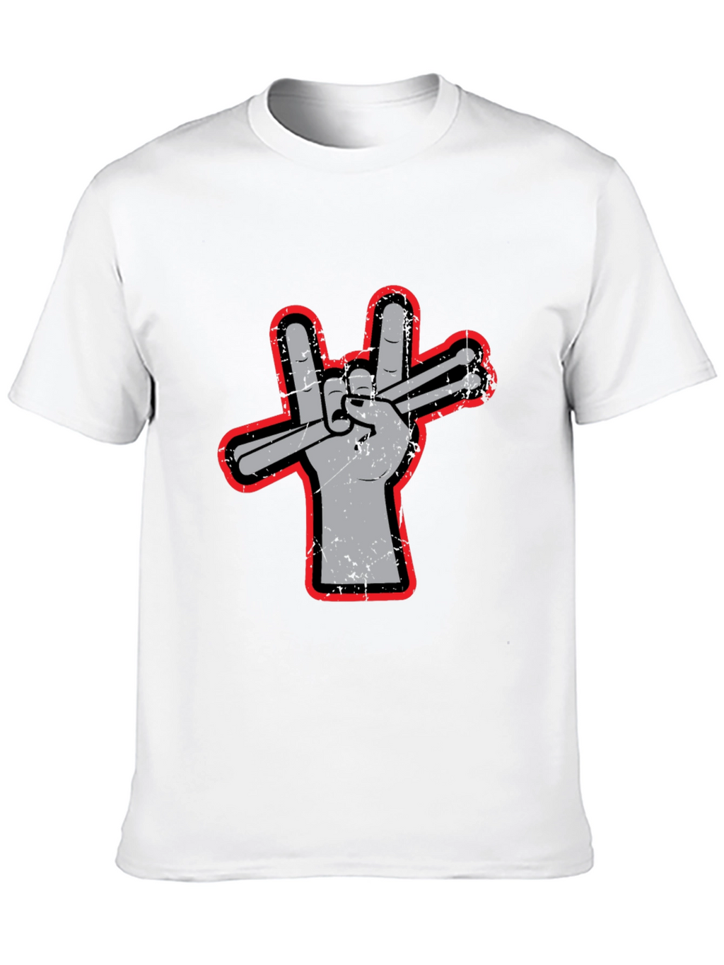 Drummer Hand Peace Sign Graphic Tee - Rock On!