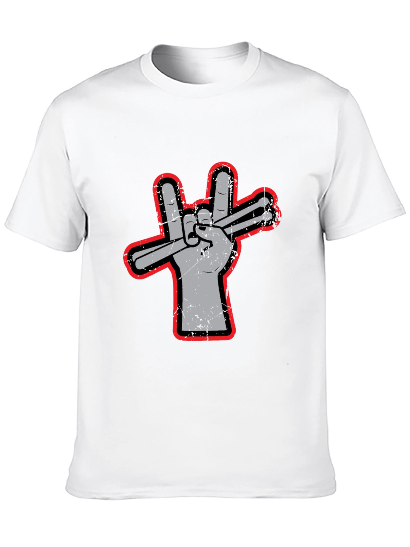 Drummer Hand Peace Sign Graphic Tee - Rock On!