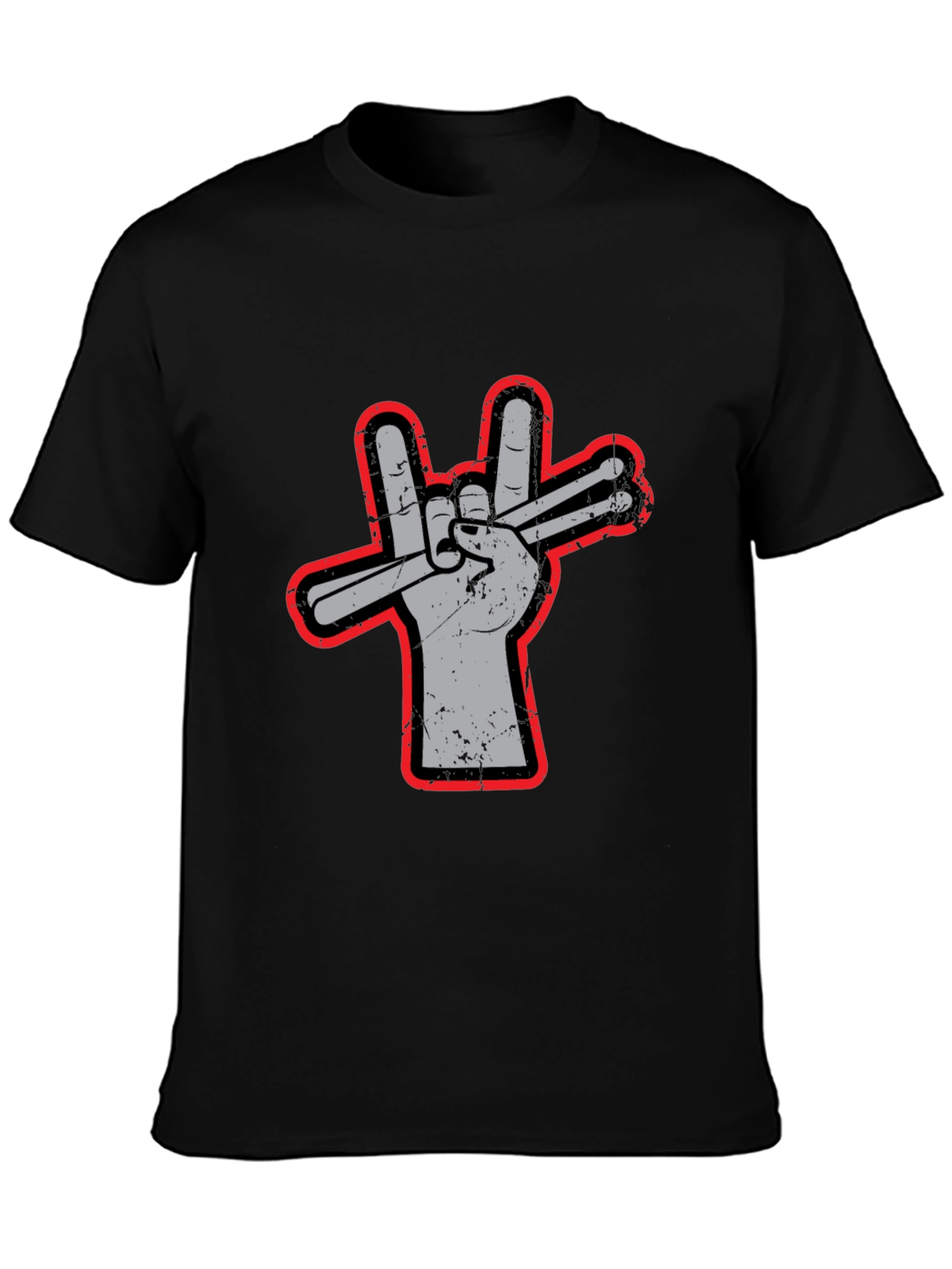 Drummer Hand Peace Sign Graphic Tee - Rock On!