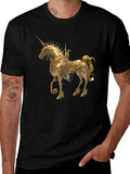 Steampunk Unicorn Graphic Black T-Shirt