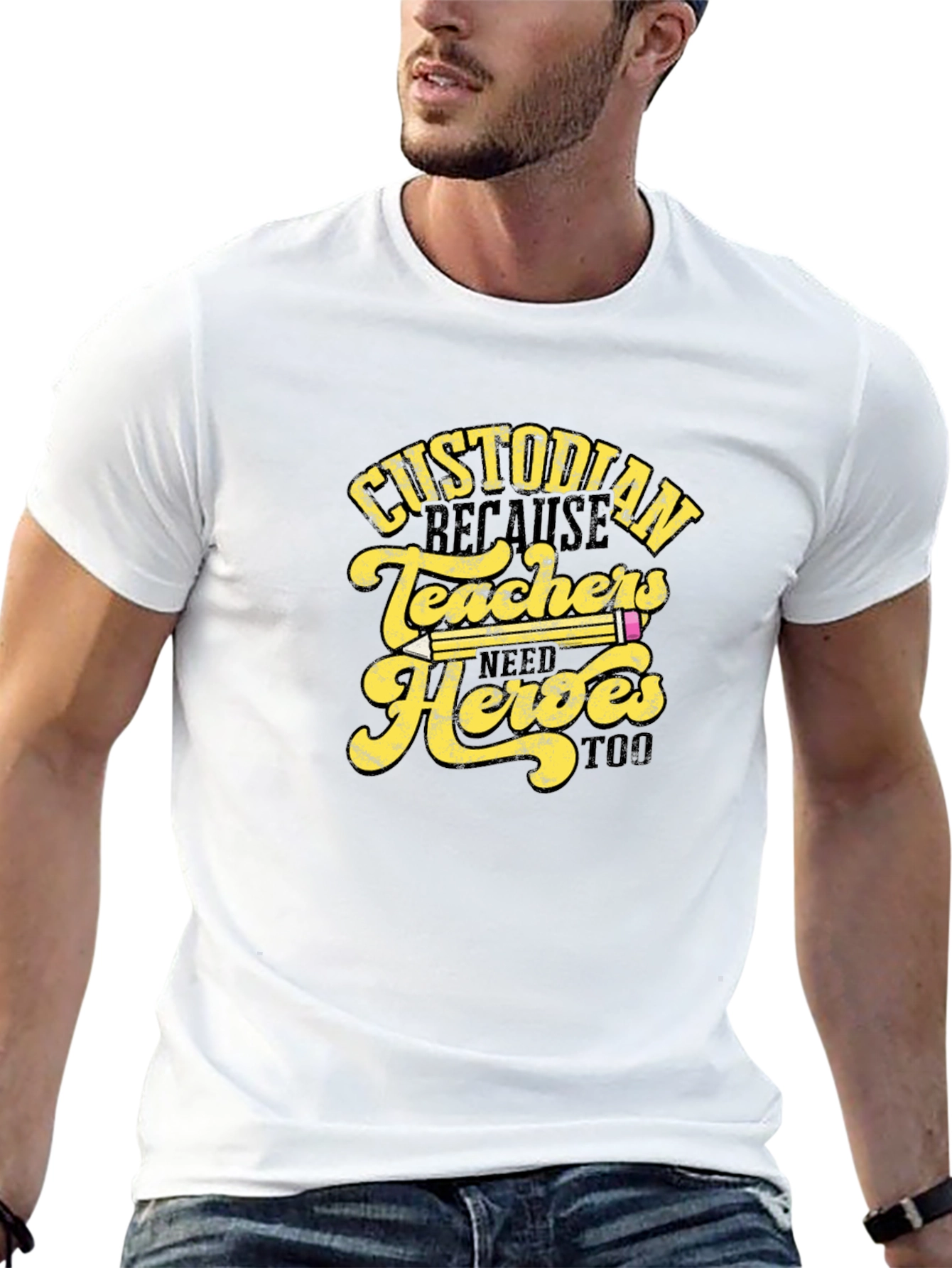 Custodian Teachers Heroes T-Shirt