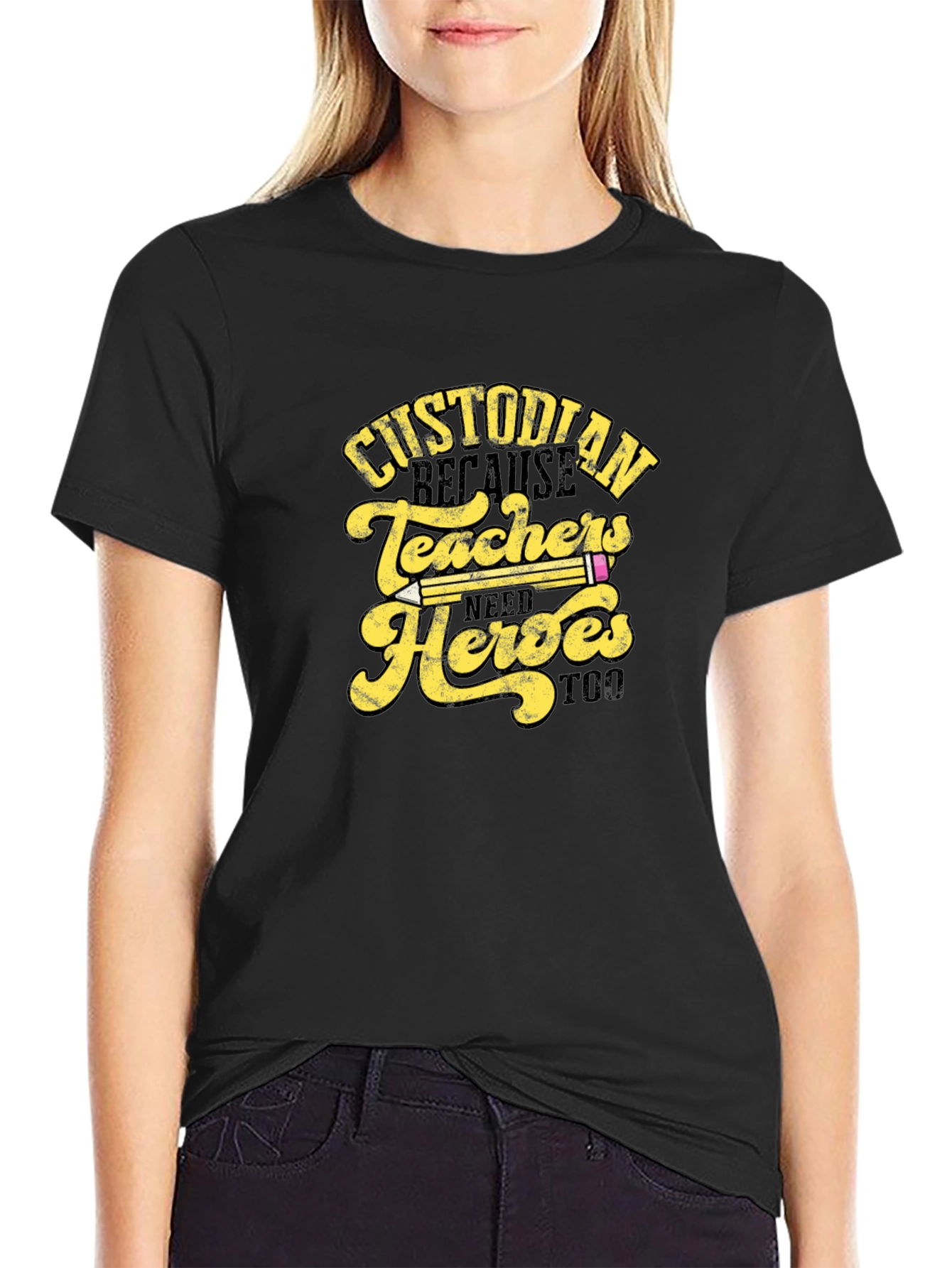 Custodian Teachers Heroes T-Shirt