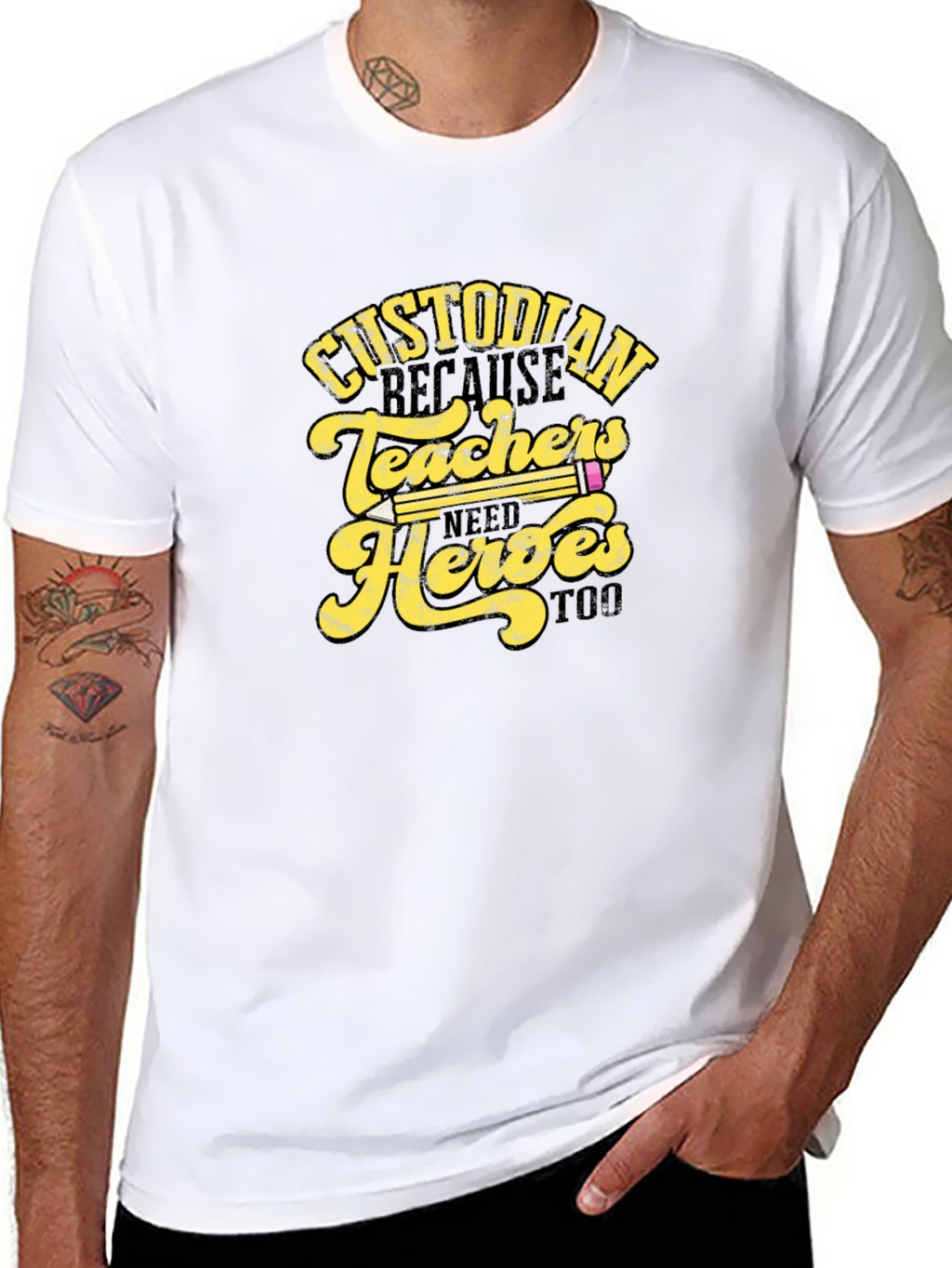 Custodian Teachers Heroes T-Shirt