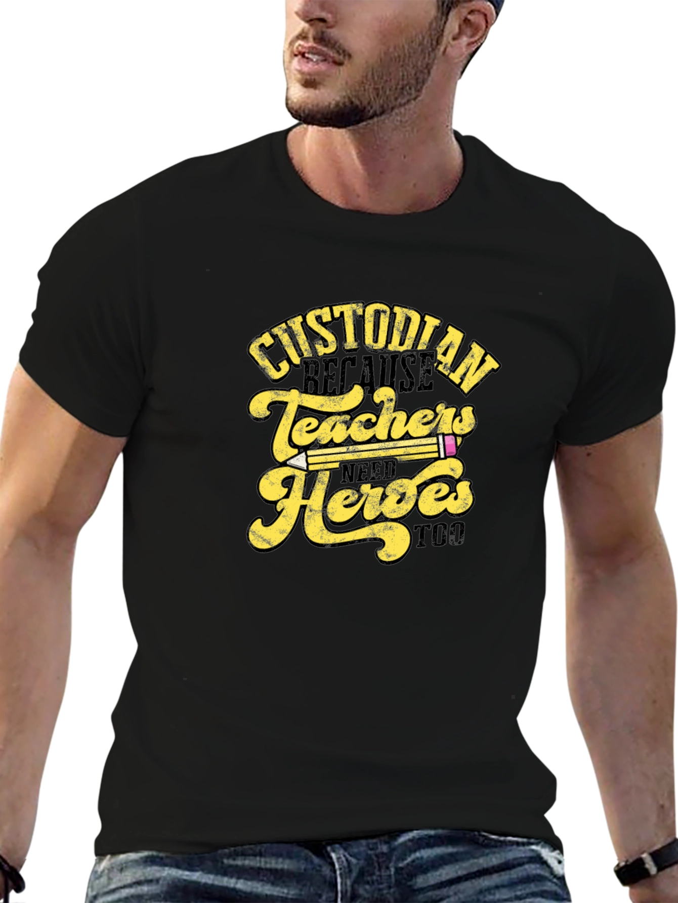 Custodian Teachers Heroes T-Shirt