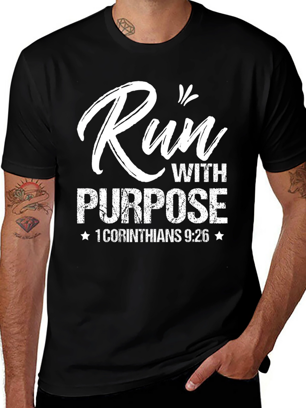 Run With Purpose T-Shirt - Christian Scripture Tee