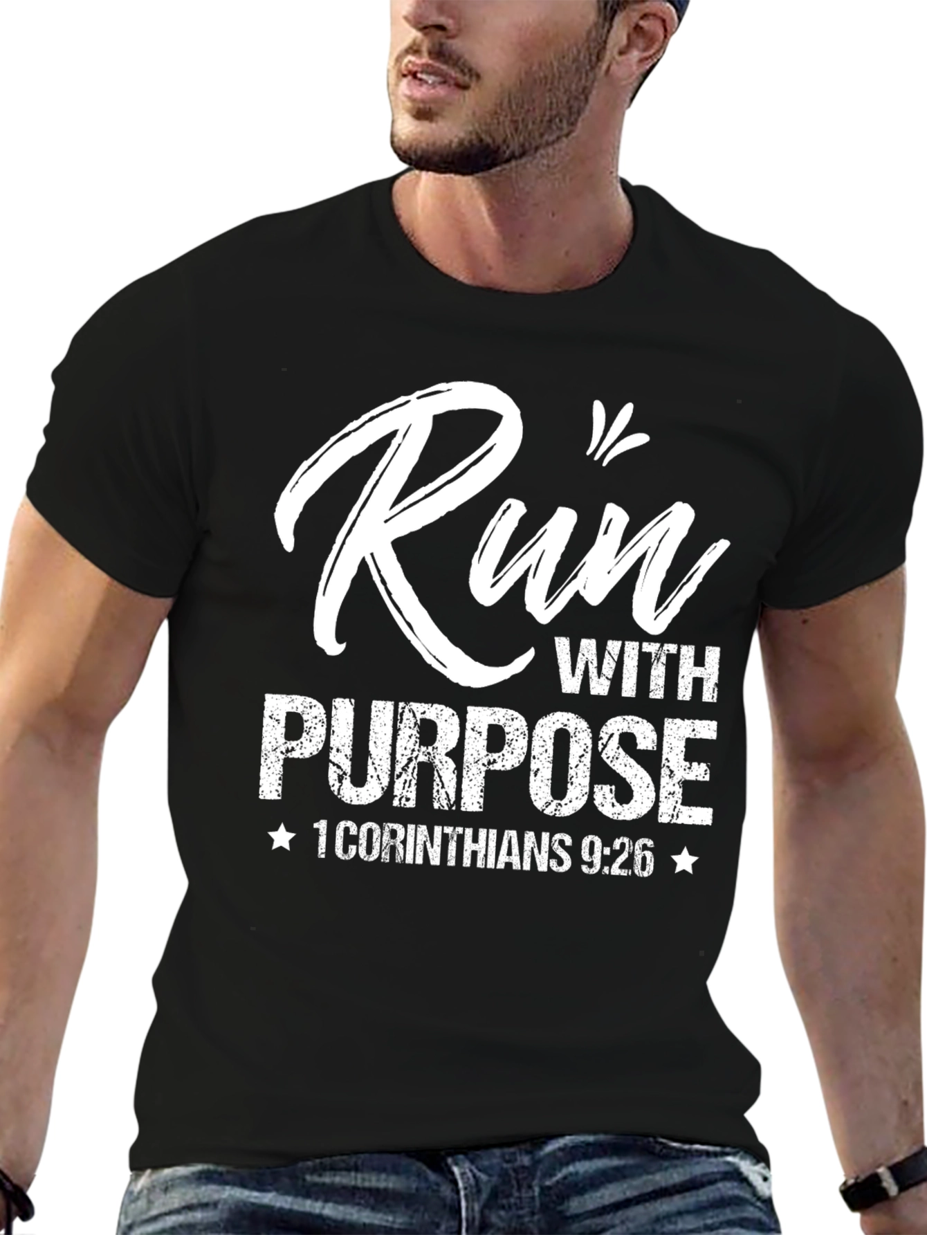 Run With Purpose T-Shirt - Christian Scripture Tee