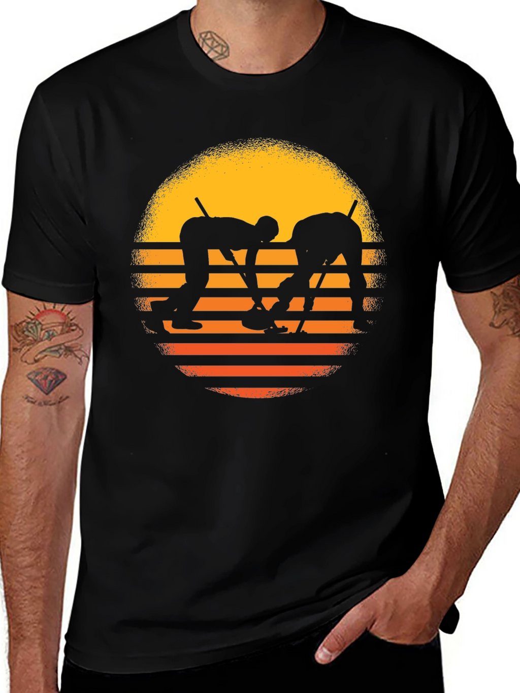 Curling Sunset Graphic Tee