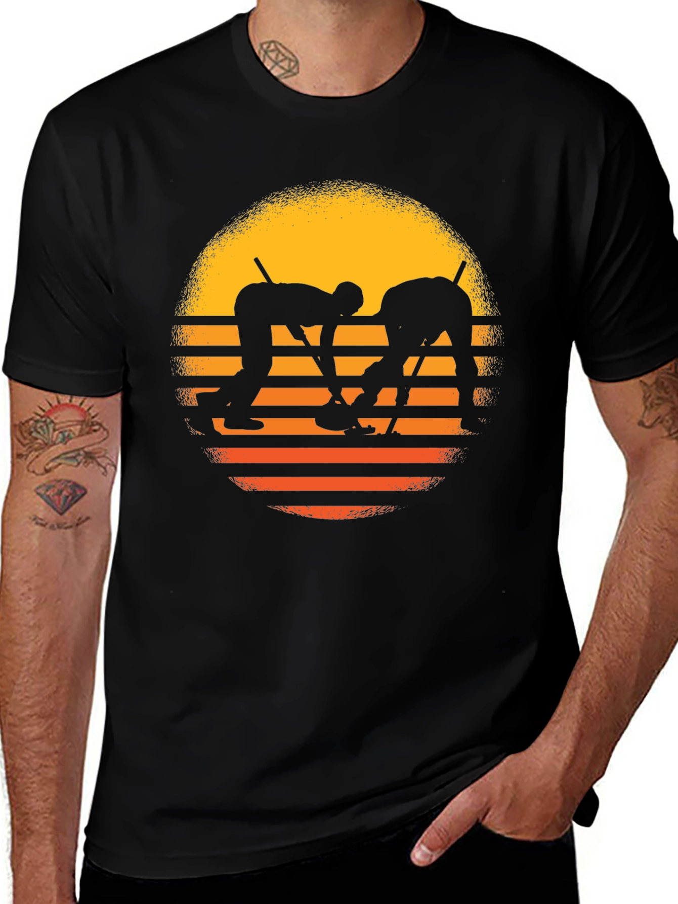 Curling Sunset Graphic Tee