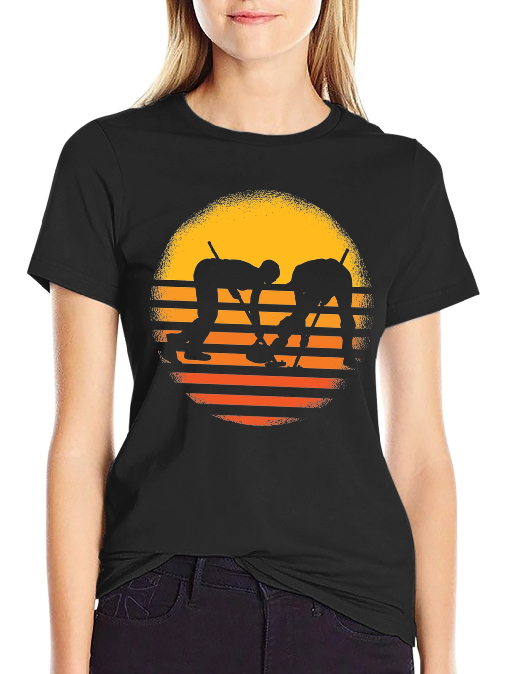 Curling Sunset Graphic Tee