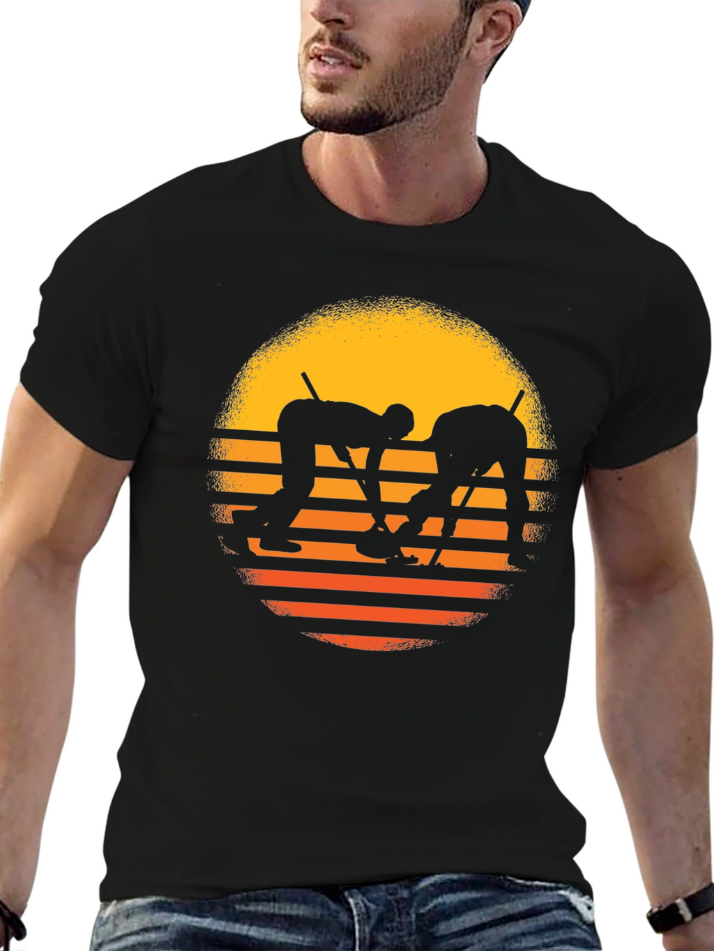 Curling Sunset Graphic Tee