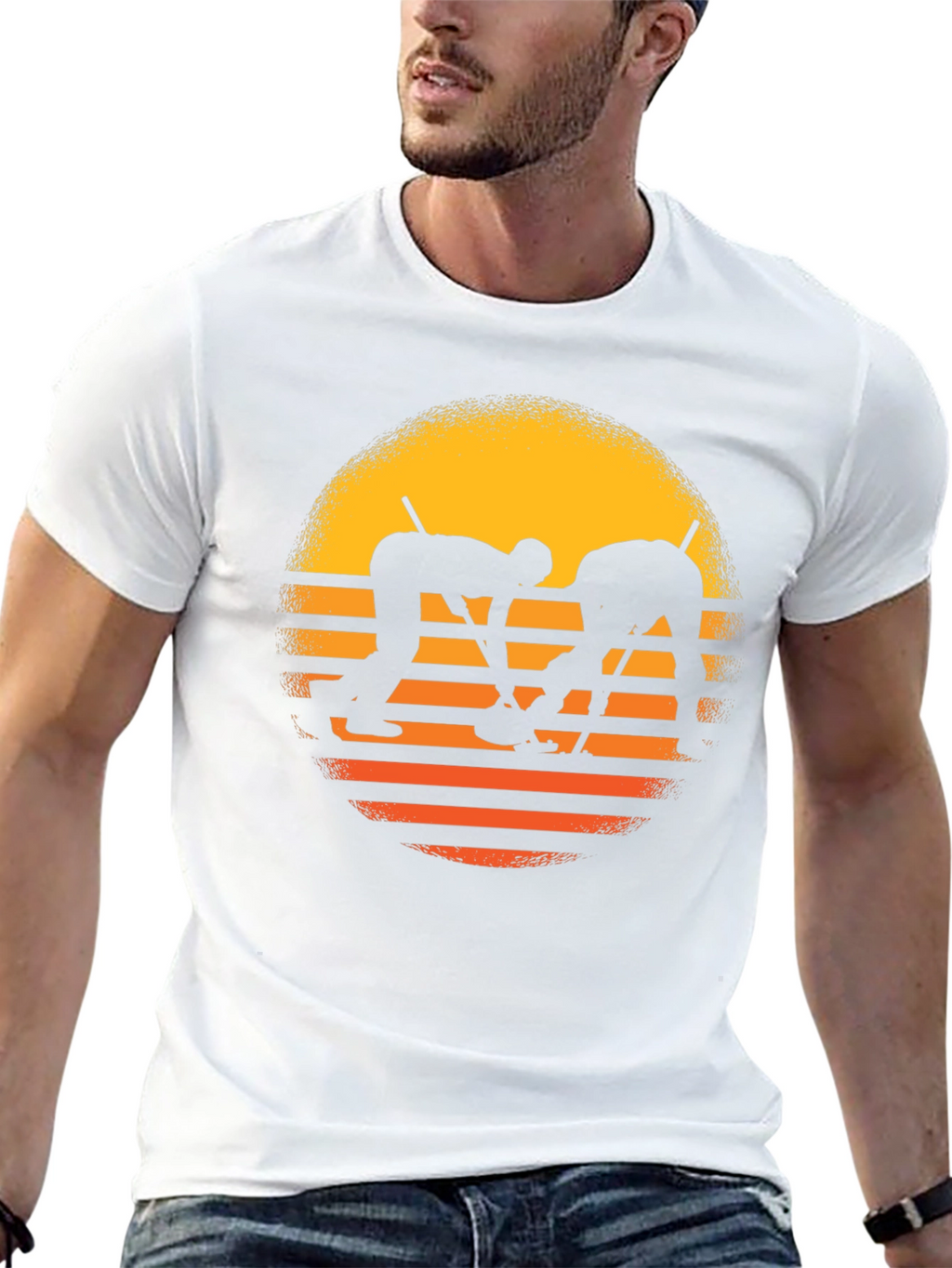 Curling Sunset Graphic Tee