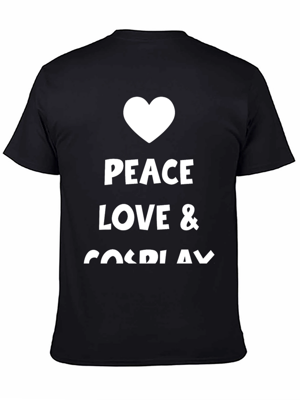 Peace Love Cosplay Black Graphic Tee