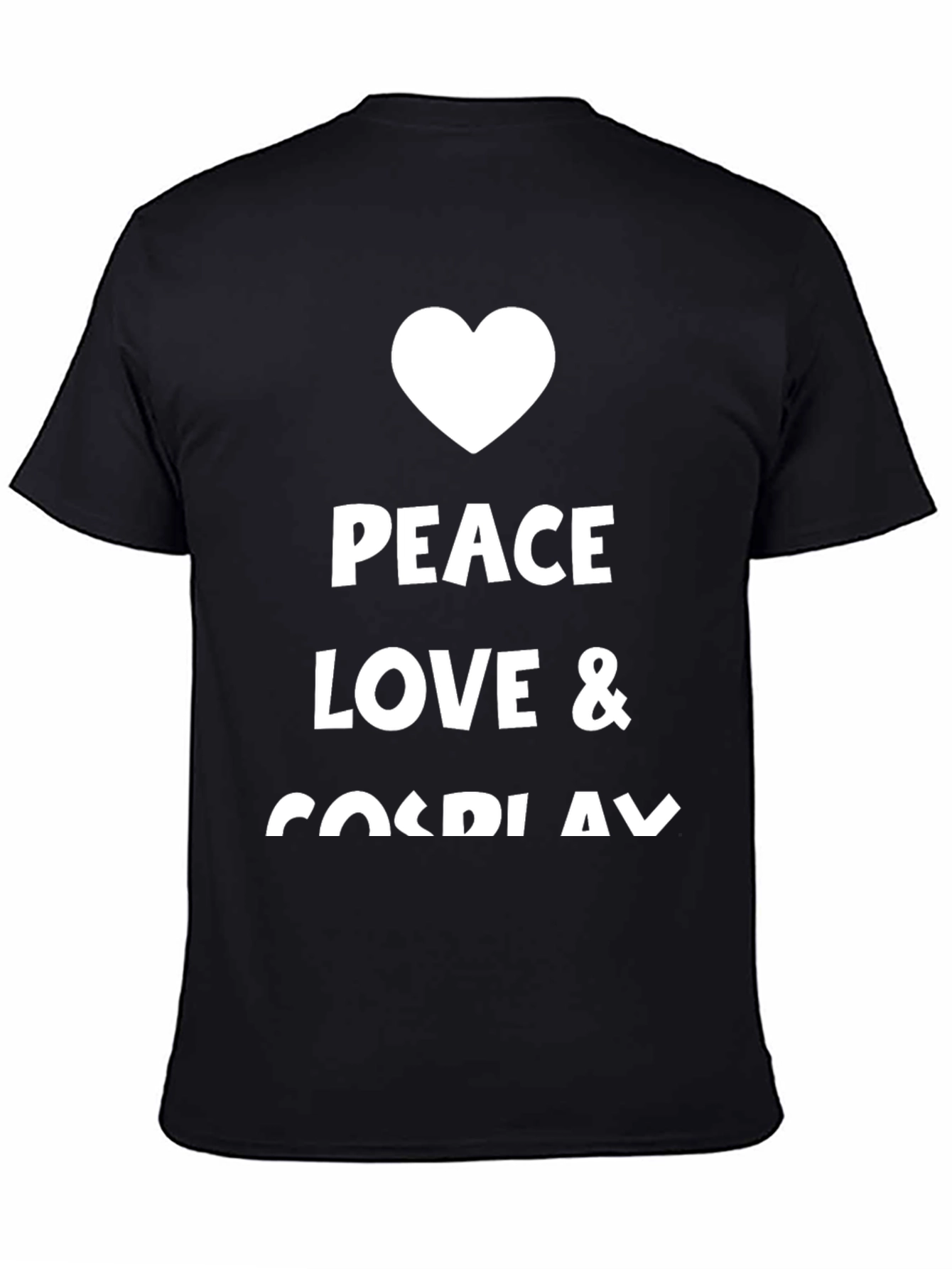 Peace Love Cosplay Black Graphic Tee