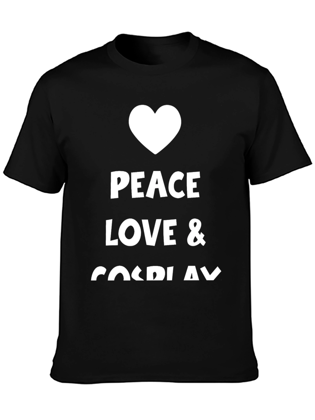 Peace Love Cosplay Black Graphic Tee