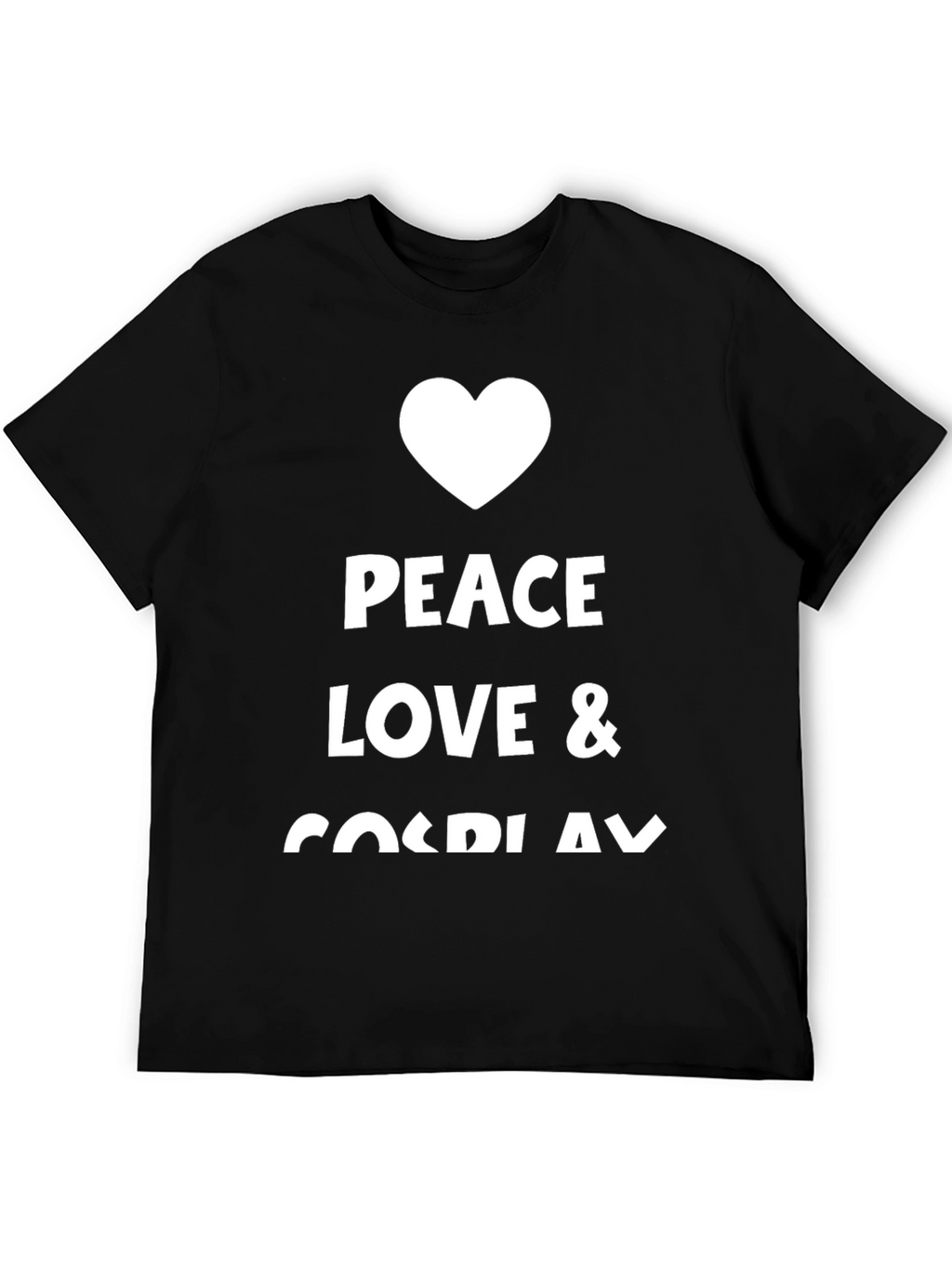 Peace Love Cosplay Black Graphic Tee
