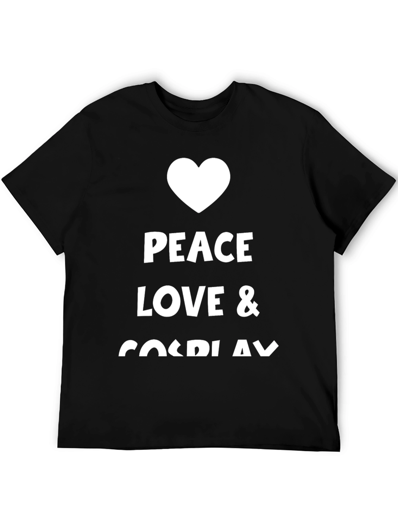 Peace Love Cosplay Black Graphic Tee