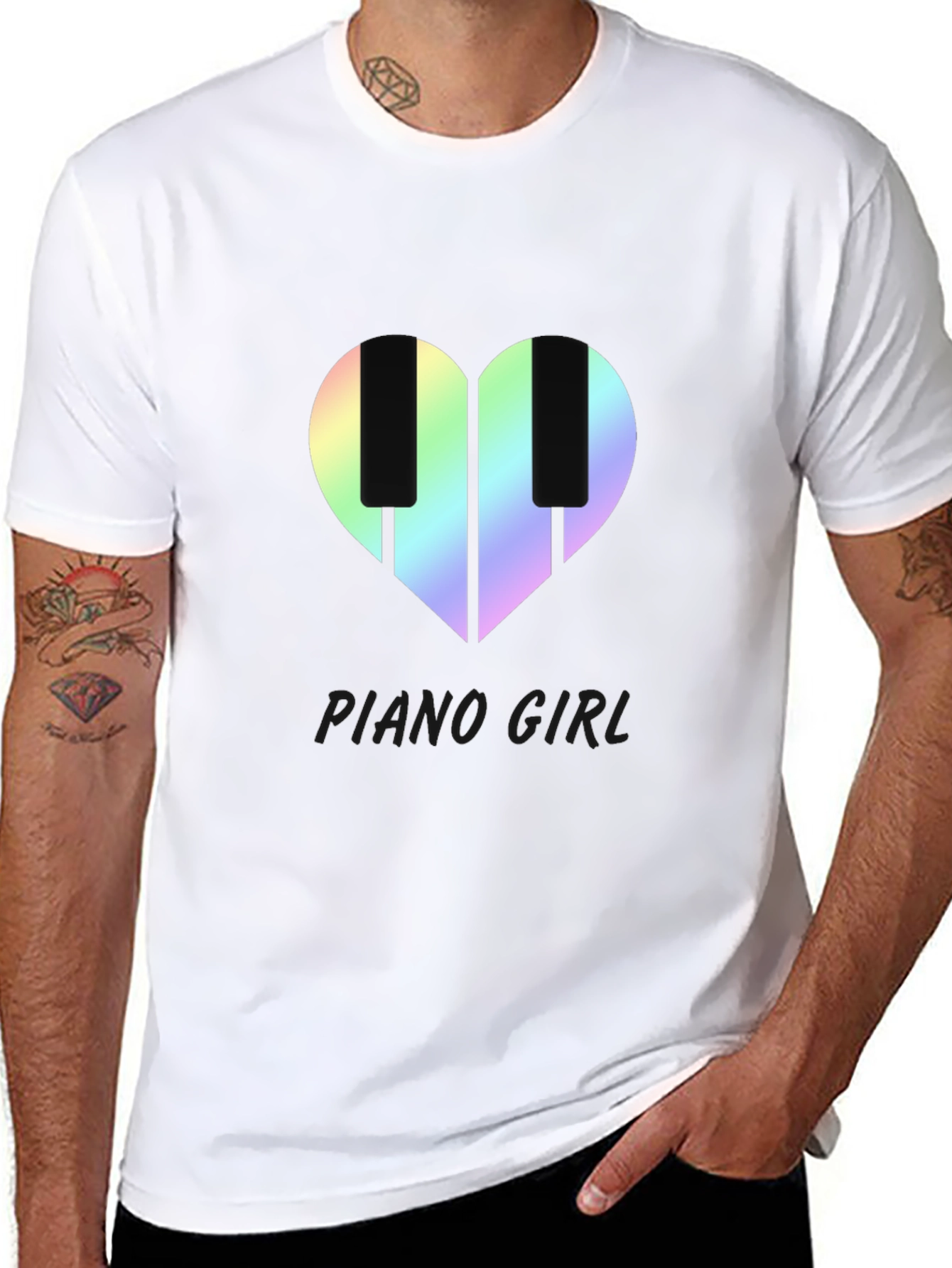 Piano Girl Heart T-Shirt