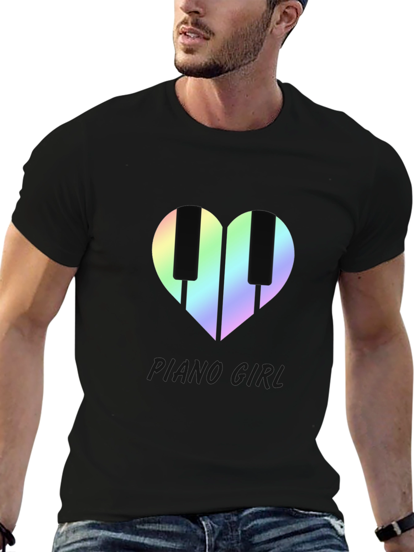 Piano Girl Heart T-Shirt