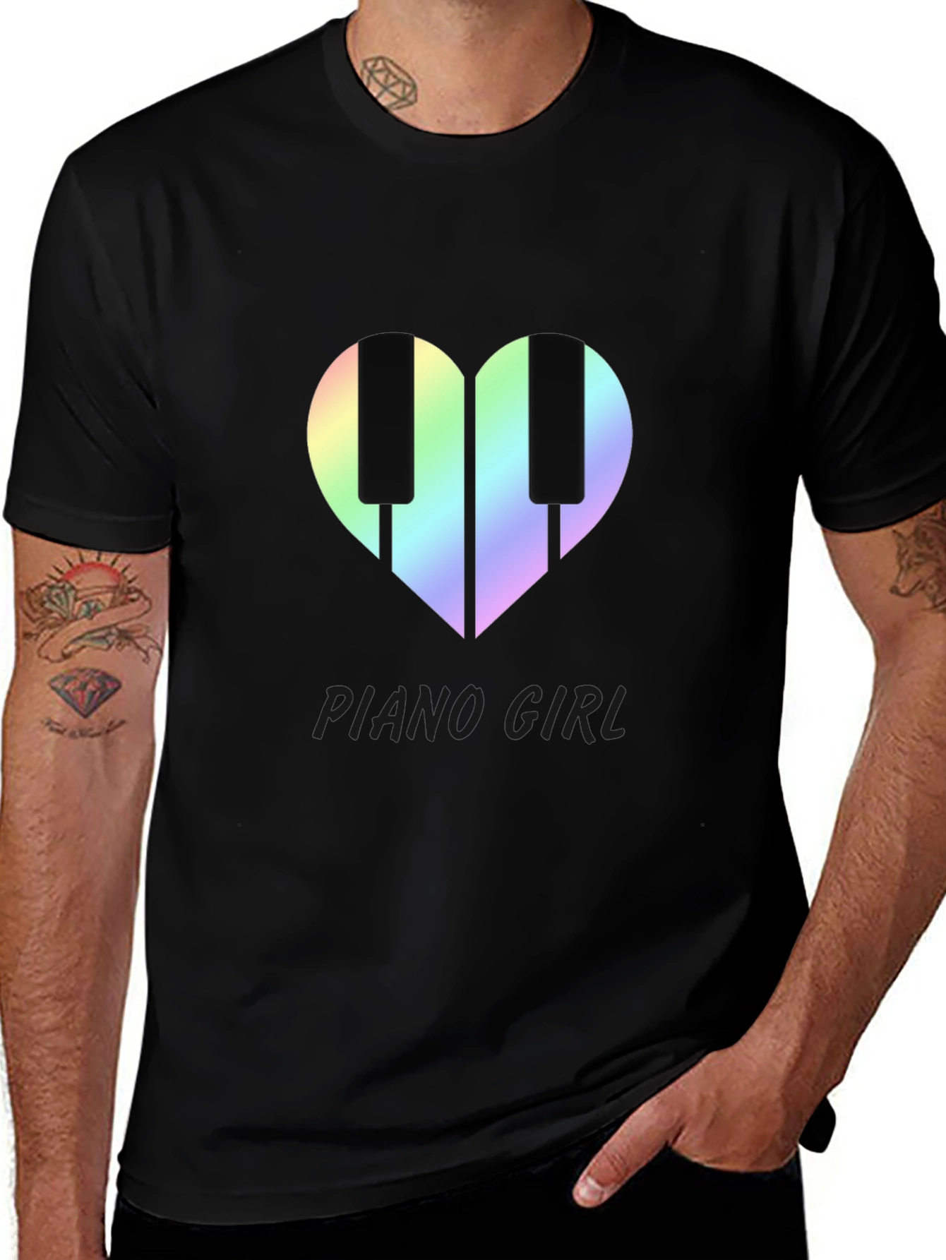 Piano Girl Heart T-Shirt