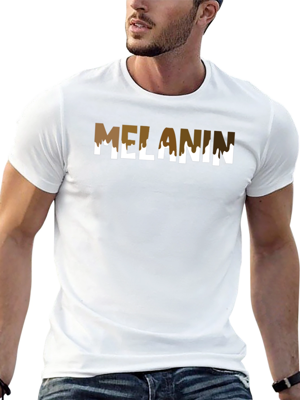 Melanin Drip Graphic T-Shirt - Stylish Crew Neck Tee