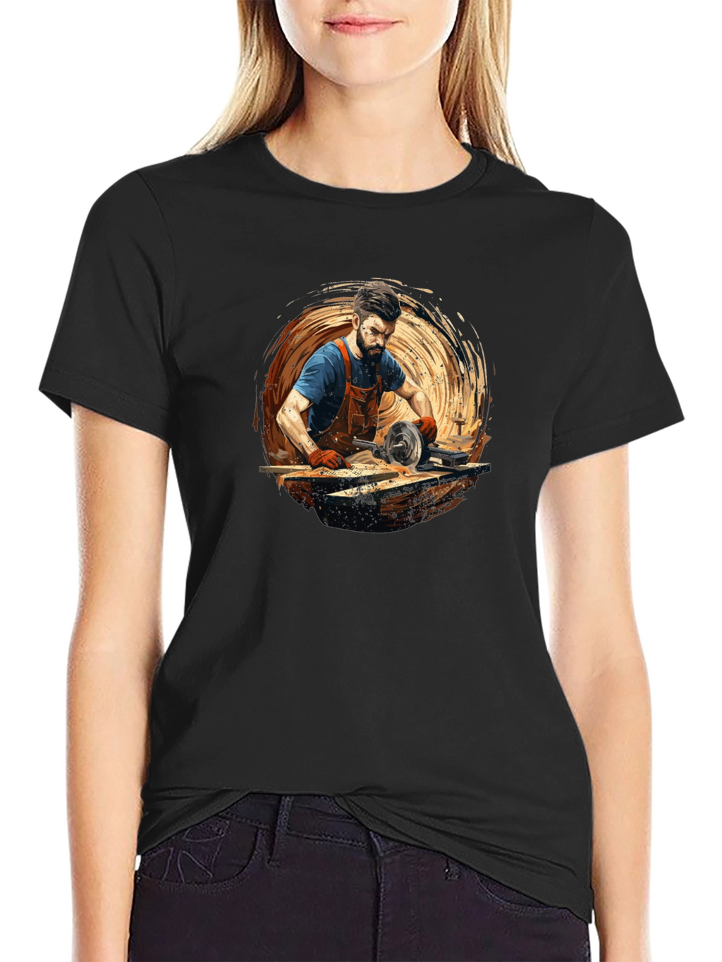 Carpenter Graphic Tee - Black Cotton Comfort
