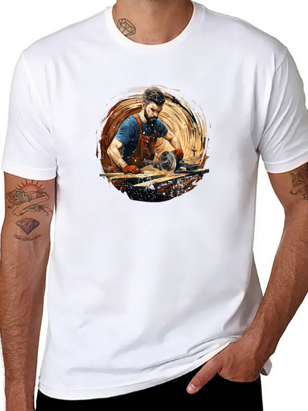 Carpenter Graphic Tee - Black Cotton Comfort