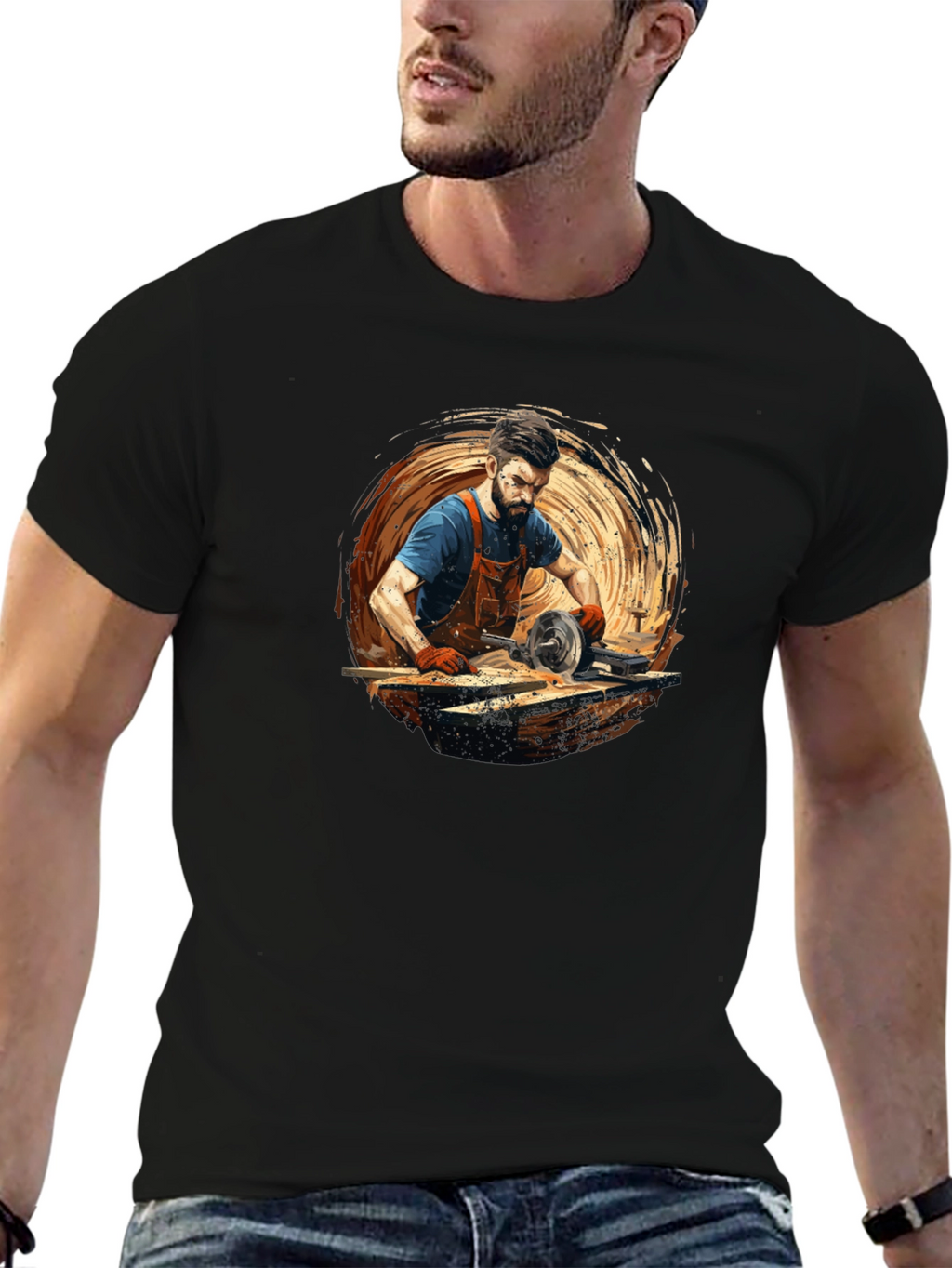 Carpenter Graphic Tee - Black Cotton Comfort
