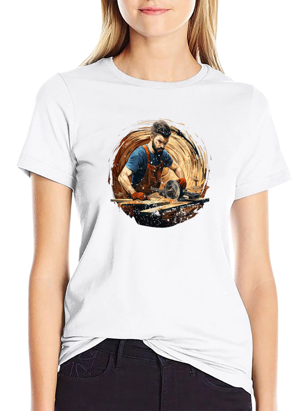 Carpenter Graphic Tee - Black Cotton Comfort
