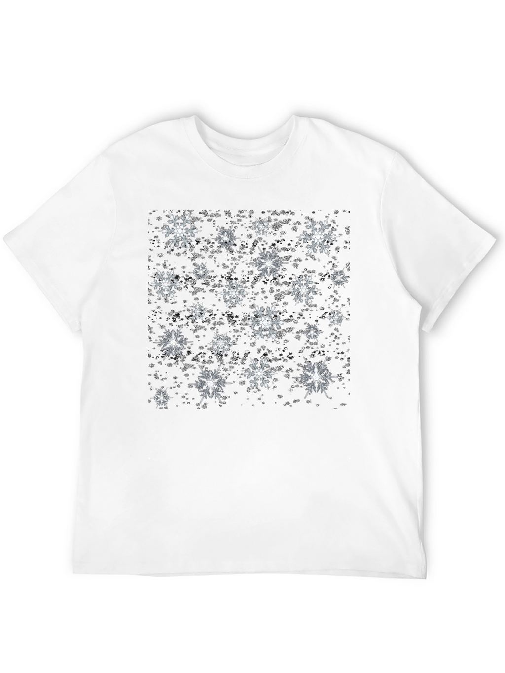 Snowflake Pattern Black T-Shirt