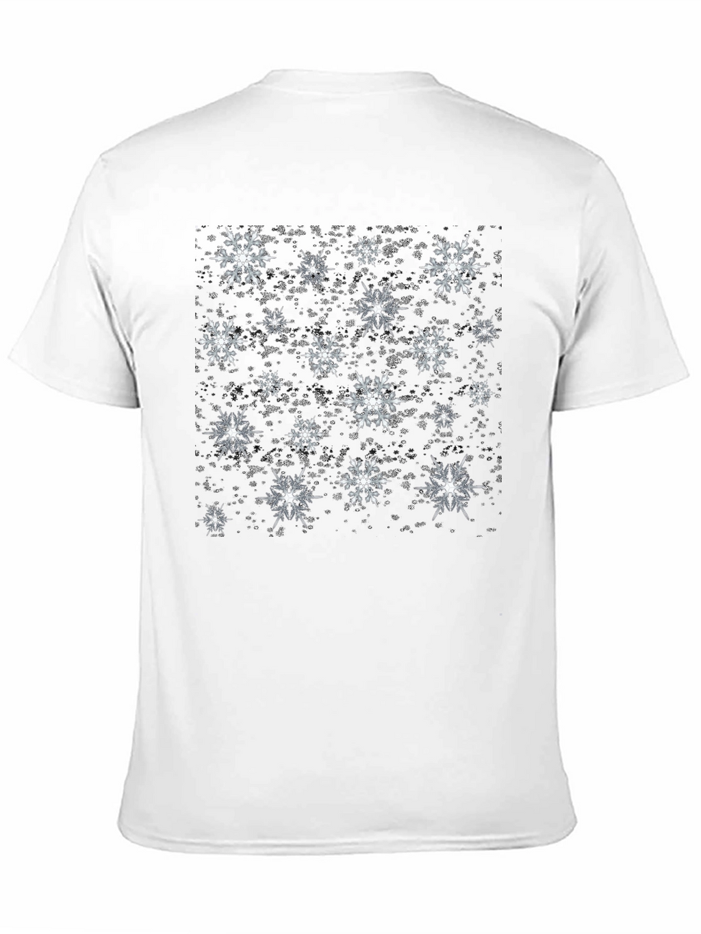 Snowflake Pattern Black T-Shirt