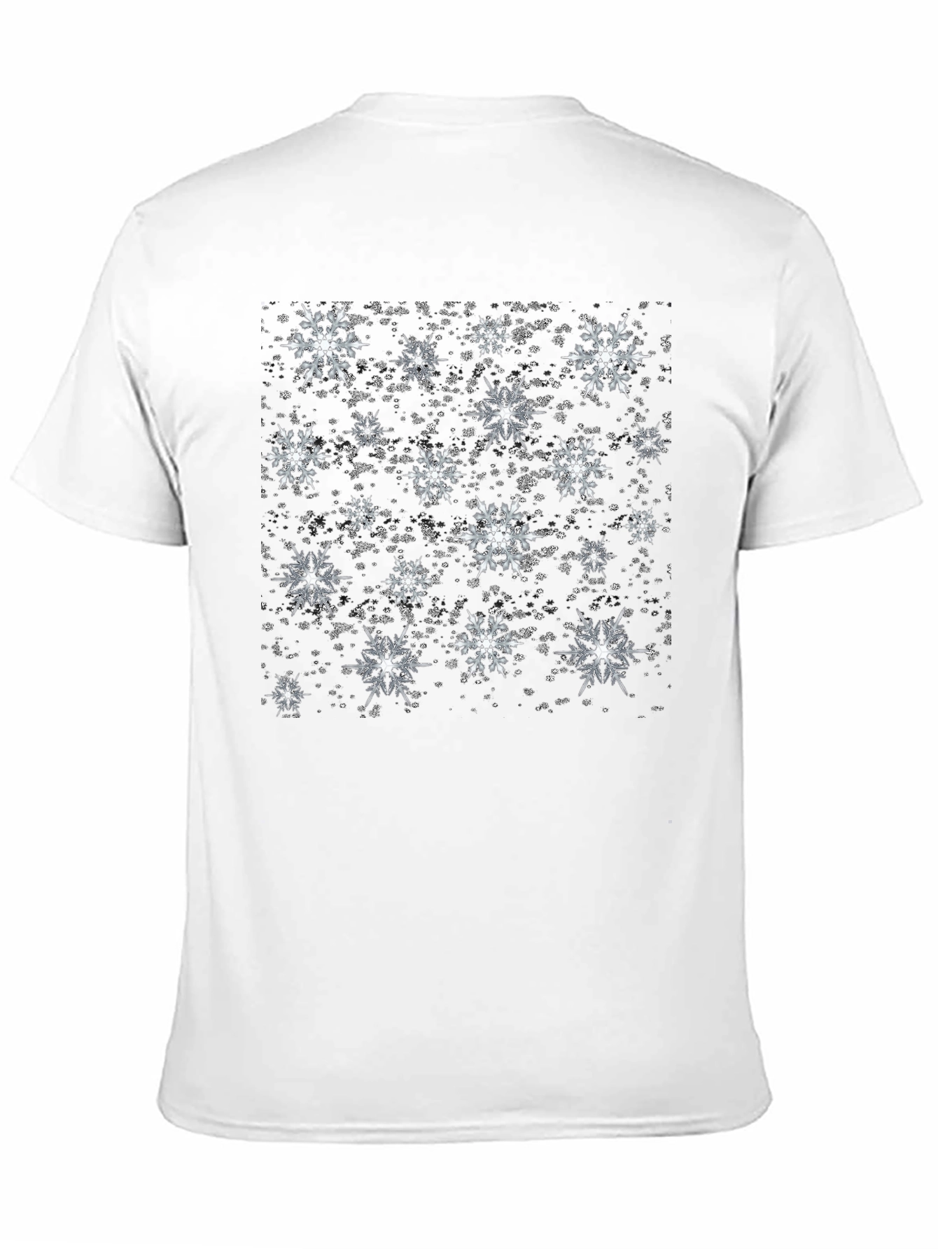 Snowflake Pattern Black T-Shirt