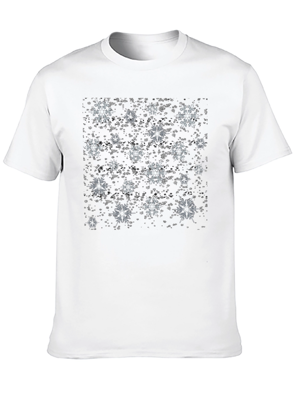 Snowflake Pattern Black T-Shirt