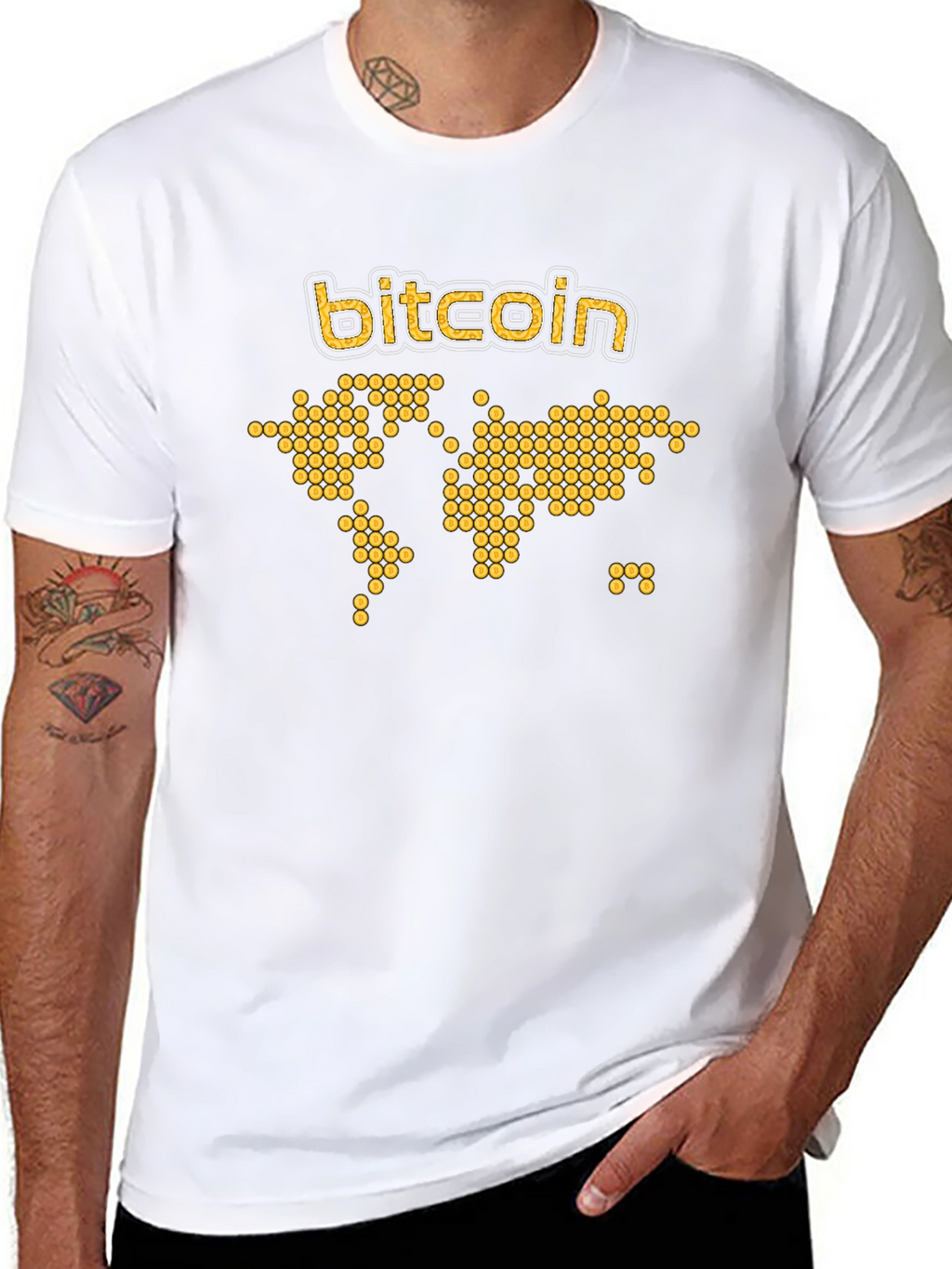 Bitcoin World Map Graphic Tee - Black