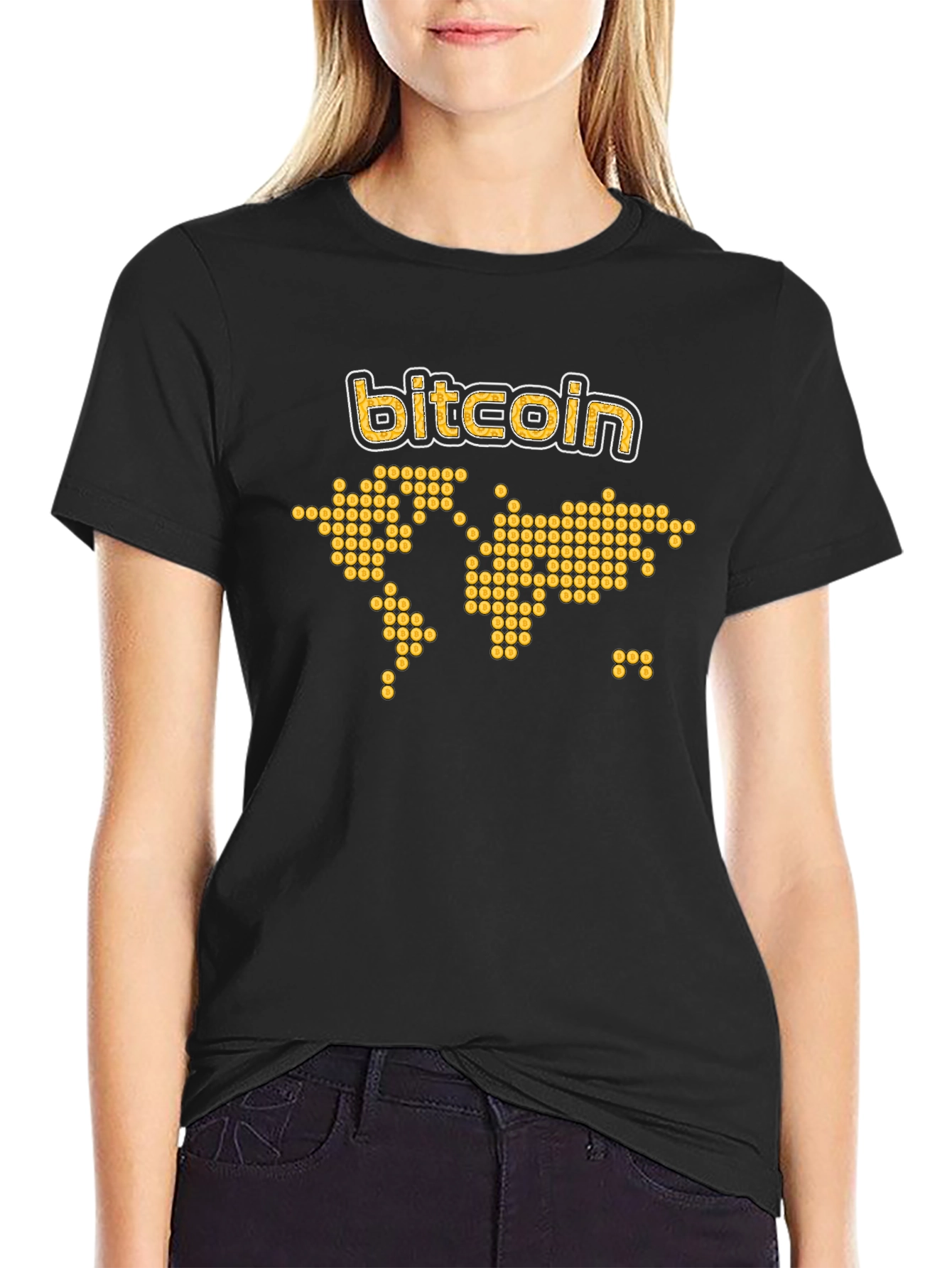 Bitcoin World Map Graphic Tee - Black