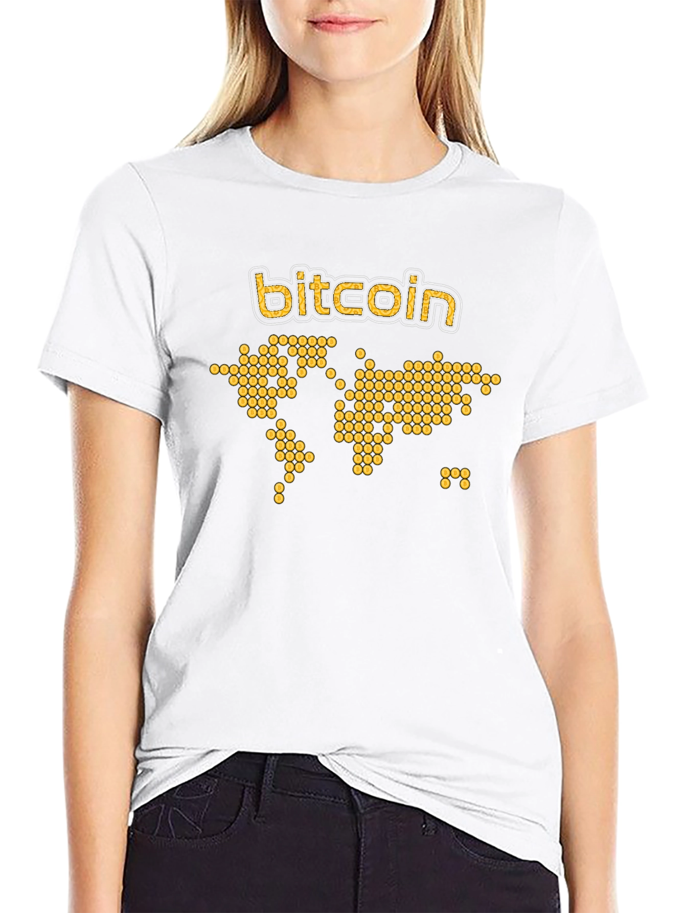 Bitcoin World Map Graphic Tee - Black